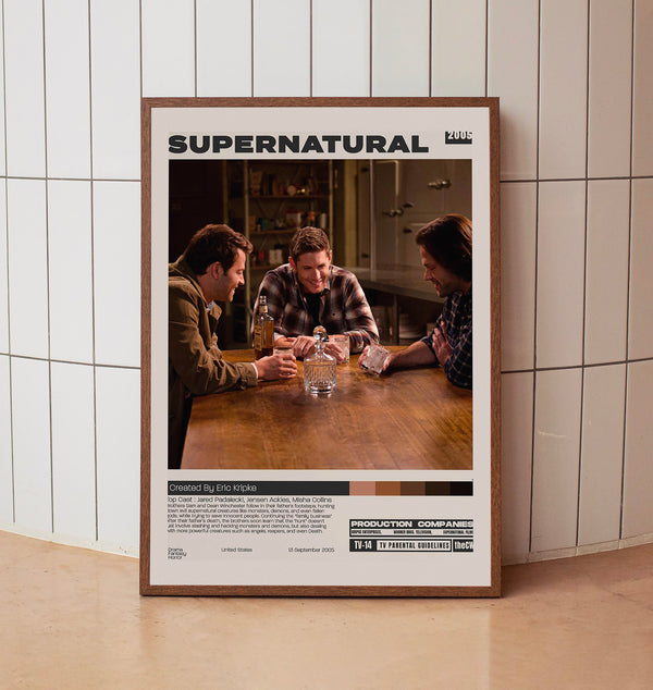 Supernatural Poster, Eric Kripke, Minimalist Tv Series, Tv Series Poster