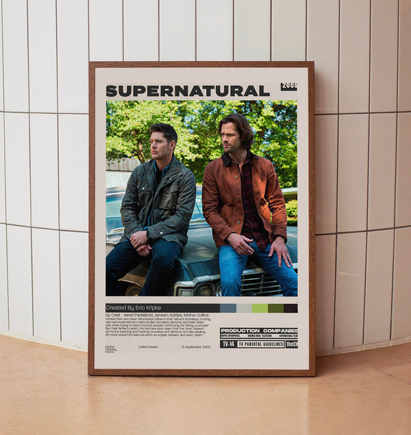 Supernatural Poster, Eric Kripke, Minimalist Tv Series, Tv Series Poster 1