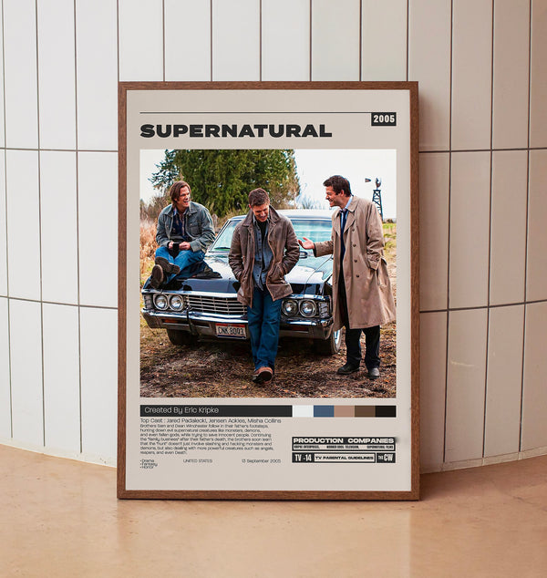 Supernatural Poster, Eric Kripke, Minimalist Tv Series, Vintage Retro Art