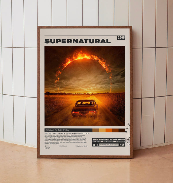 Supernatural Poster, Eric Kripke, Minimalist Tv Series, Vintage Retro Art 1