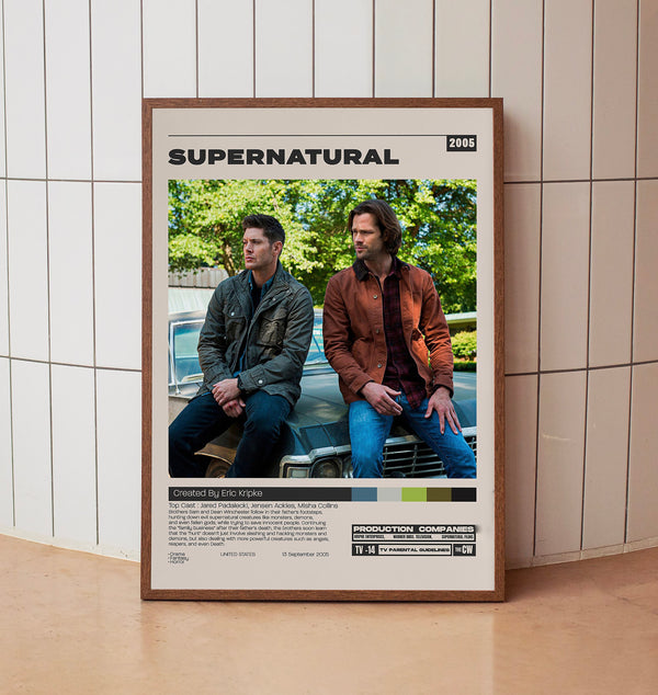 Supernatural Poster, Eric Kripke, Minimalist Tv Series, Vintage Retro Art 2