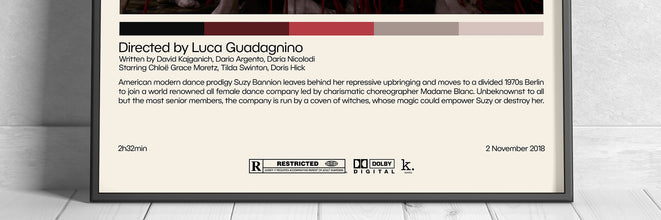 Suspiria  Luca Guadagnino Minimalist Movie Poster, Vintage Retro Art Print, Custom Poster, Wall Art Print, Home Decor 1008829765