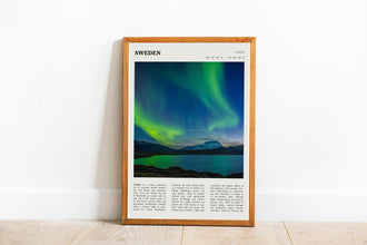 Sweden Print Wall Art Aurora Borealis Poster Stockholm Sweden  Black White Poster  Poster Art Gift 1689931488