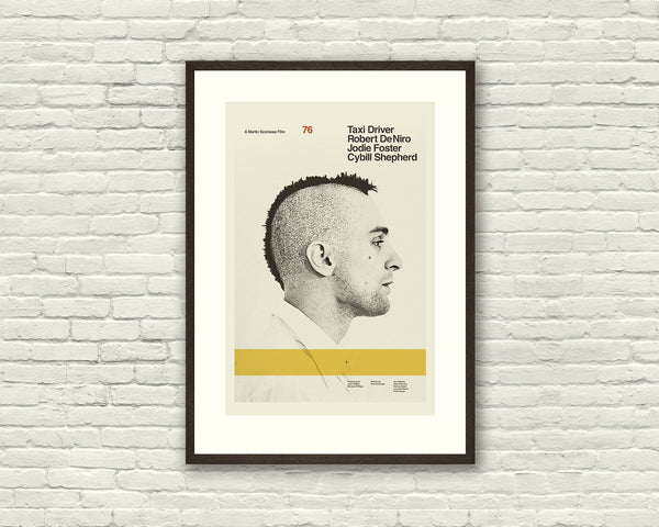TAXI DRIVER Inspired Poster, Art Print - Minimalist, Helvetica, Mid-Century Modern, Yellow, Swiss, New York, Skyline, De Niro 743353593