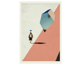 THE BIG LEBOWSKI - Coen Brothers Inspired Poster, Art Print - Abstract Minimalist Shapes, Collage, Cut Paper, Coral, Blush, Fine Art 561187532