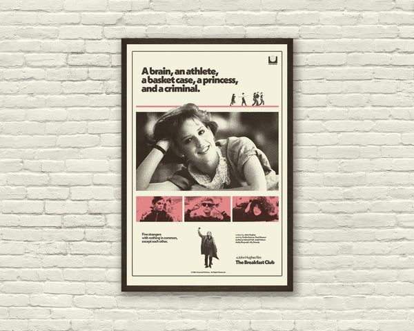 THE BREAKFAST CLUB, John Hughes Inspired Poster, Art Print - Pink, Black White, Molly Ringwald 1438470356
