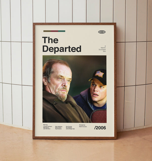 THE DEPARTED Movie Poster - Midcentury Wall Art Print - Minimalist Retro Movie Poster - Midcentury Modern Home Decor 1433485548