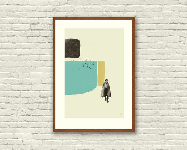 THE EMPIRE ABSTRACT - Star Wars, Lando Calrissian Inspired Poster - Mid Century Modern Art Print Series, cut paper collage, shapes 266935221