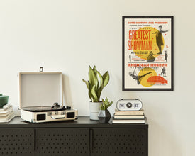 THE GREATEST SHOWMAN, Hugh Jackman, Zendaya Inspired Poster, Art Print - Vintage, Woodblock, Letterpress, Musical, Red, Yellow 1710382438