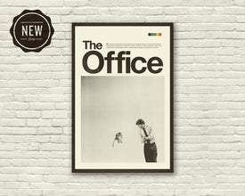 THE OFFICE Inspired Poster, Jim and Pam, Art Print - Minimalist, Helvetica, Mid-Century Modern, Black and white, Swiss, Poster 1165993503
