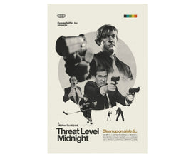THE OFFICE Inspired Poster, Threat Level Midnight, Art Print - Helvetica, Mid-Century Modern, Black and white, Swiss, Poster 1152035304