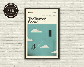 THE TRUMAN SHOW Inspired Poster - Minimalist, Mid-Century Modern, Kid's Room, Clouds, Stairs 1035765718
