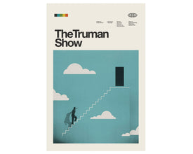 THE TRUMAN SHOW Inspired Poster - Minimalist, Mid-Century Modern, Kid's Room, Clouds, Stairs 1028914796