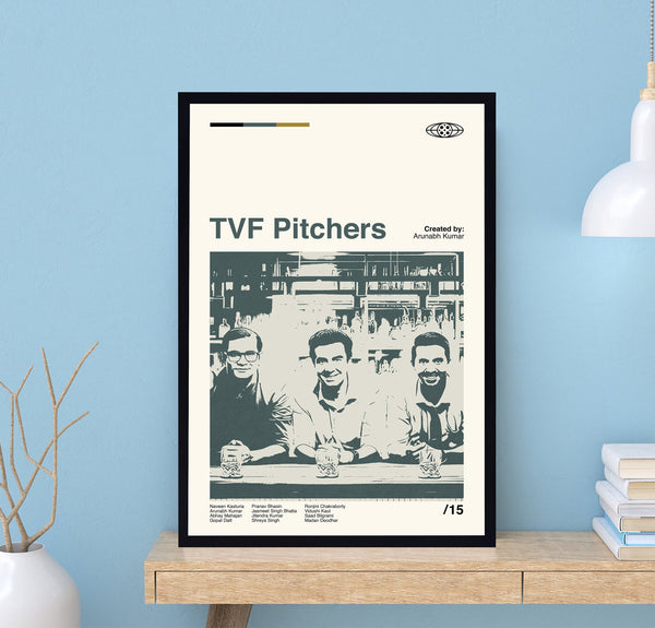 TVF Pitchers Tv Series Poster, TVF Pitchers Print, Retro Movie Poster, Minimalist Art, Vintage Poster, Midcentury Art, Modern Art, Wall Art 1701429492