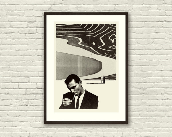 TWILIGHT ZONE Poster, Rod Serling, 20x28 Lithograph Art Print, Black and White, MidCentury Modern, Collage, Nature, Hipster 644947790