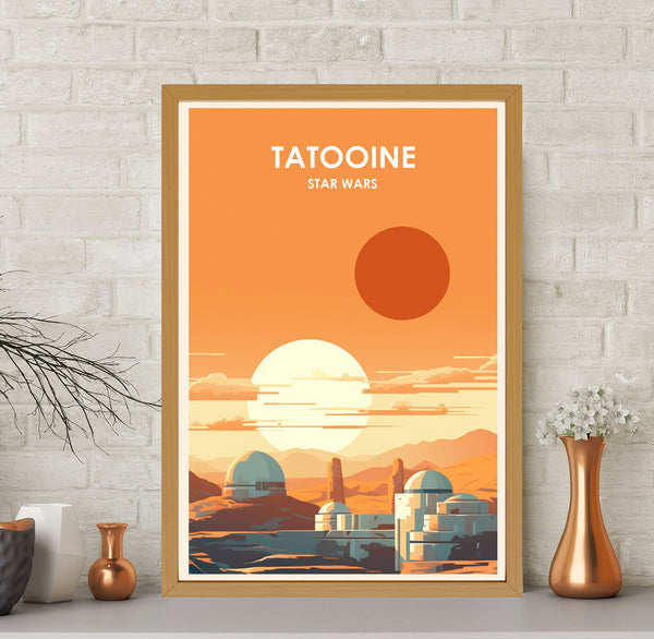 Tatooine Poster, Tatooine Print, Star Wars Poster, Midcentury Art, Vintage Poster, Retro Poster, Minimalist Art, Vintage Poster, Wall Decor
