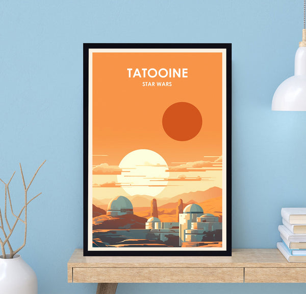 Tatooine Poster, Tatooine Print, Star Wars Poster, Movie Poster, Vintage Poster, Modern Art, Midcentury Poster, Wall Decor, Birthday Gifts 1721737448