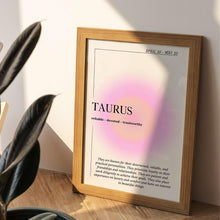 Taurus Art Print  Zodiac Wall Art  Astrology Poster  Aura Wall Art  Trendy Art Print  Spiritual Poster   Print 1556818090