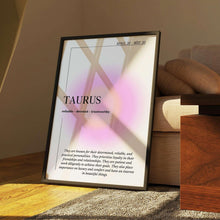 Taurus Art Print  Zodiac Wall Art  Astrology Poster  Aura Wall Art  Trendy Art Print  Spiritual Poster   Print 1556818090