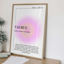 Taurus Art Print  Zodiac Wall Art  Astrology Poster  Aura Wall Art  Trendy Art Print  Spiritual Poster   Print 1556818090