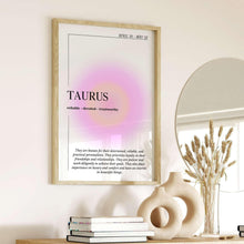 Taurus Art Print  Zodiac Wall Art  Astrology Poster  Aura Wall Art  Trendy Art Print  Spiritual Poster   Print 1556818090