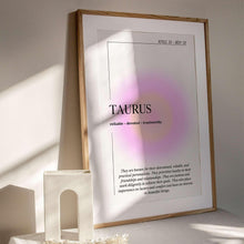 Taurus Art Print  Zodiac Wall Art  Astrology Poster  Aura Wall Art  Trendy Art Print  Spiritual Poster   Print 1556818090