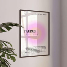 Taurus Art Print  Zodiac Wall Art  Astrology Poster  Aura Wall Art  Trendy Art Print  Spiritual Poster   Print 1556818090