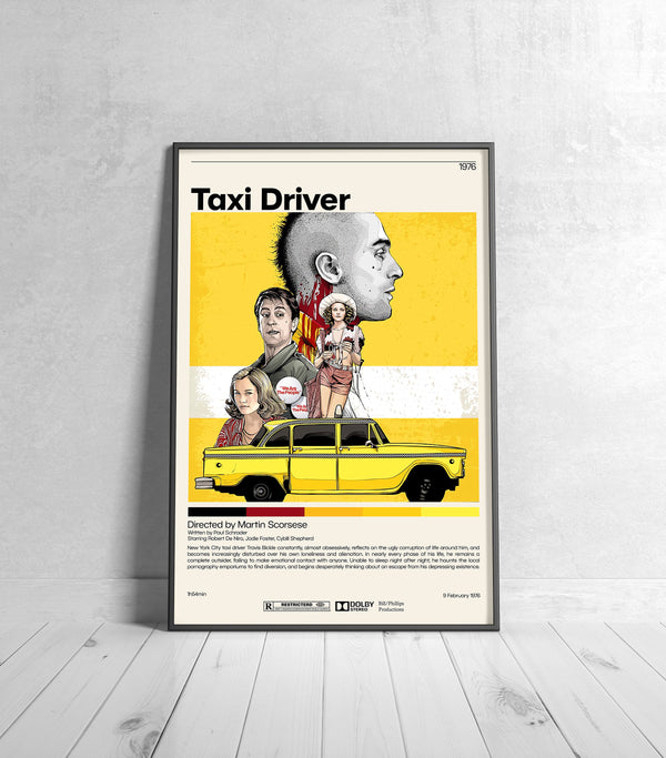 Taxi Driver Poster  Martin Scorsese, Minimalist Movie Poster, Vintage Retro Art Print, Custom Poster, Wall Art Print 1025269561
