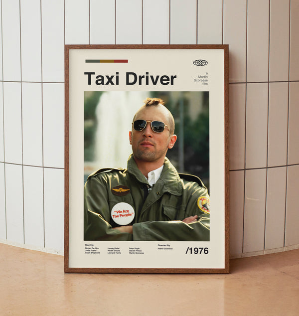 Taxi Driver Wall Art Print - Robert De Niro Martin Scorcese -  Midcentury Minimalist Vintage Movie Poster 1505581277