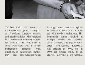 Ted Kaczynski Wall Art Poster Black White Ted Theodore Kaczynski Poster  Poster Art Gift 1649934213 1301