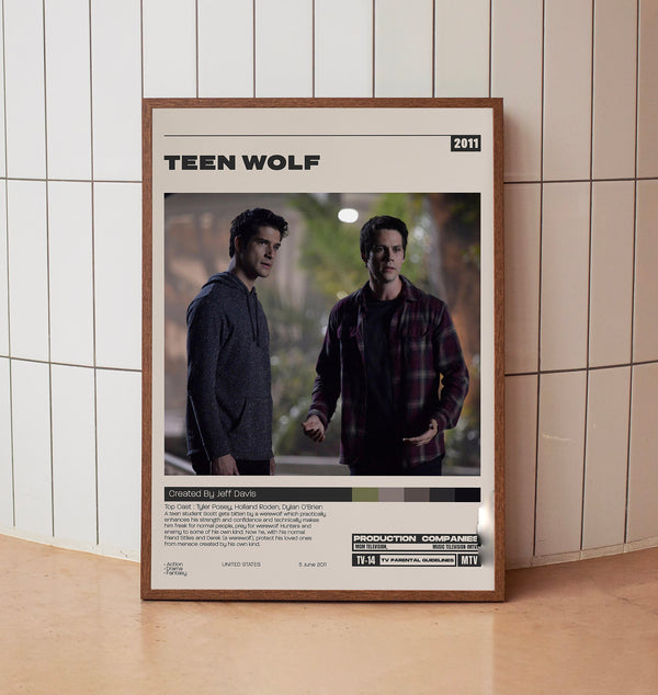 Teen Wolf Poster, Jeff Davis, Minimalist Tv Series, Vintage Retro Art