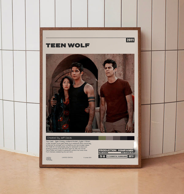 Teen Wolf Poster, Jeff Davis, Minimalist Tv Series, Vintage Retro Art 1