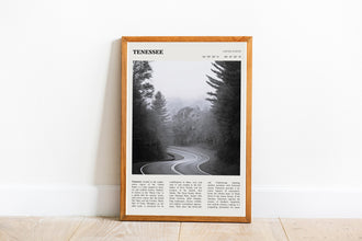 Tennessee Wall Art  Poster Tennessee Black White Poster  Poster Art Gift 1695051379