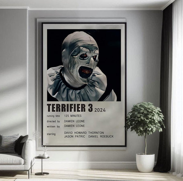 Terrifier 3 (2024) Movie Poster Canvas Poster Minimalist Poster Art Print Gifts for Lover Mural Painting Home Decoration 1814269815