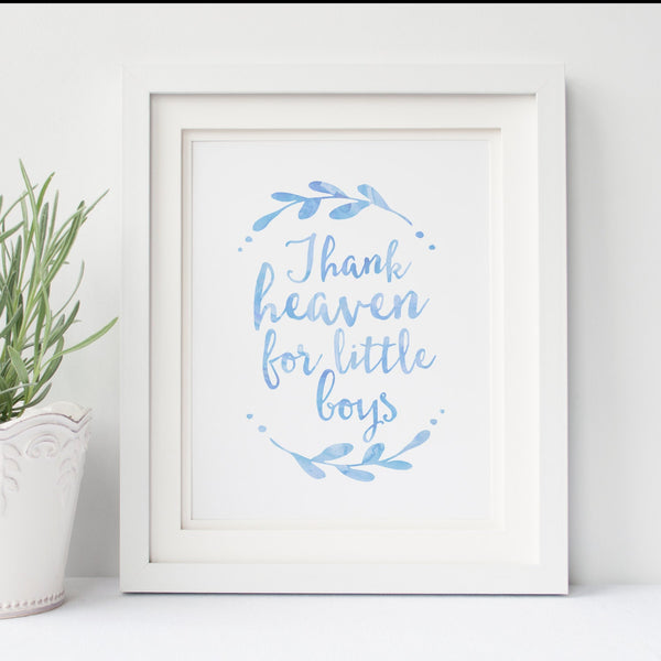 Thank heaven for little boys - Boy nursery decor - Nursery Decor - Nursery art - Nursery Print- Nursery Wall art - Baby boy gift 1397191426