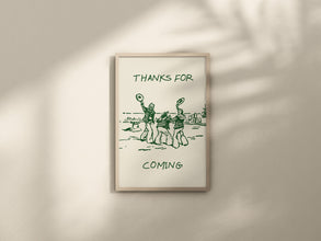 Thanks For Coming Print Vintage Sailor Poster Trendy Beachy Decor Cute Quote Art Green Aesthetic Apartment Wall Art  Wall Art 1 Print 1557381515