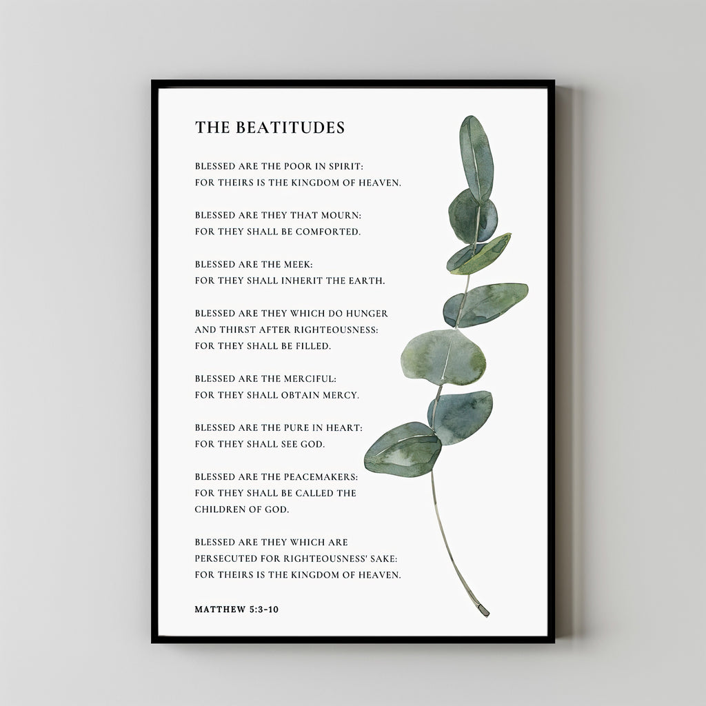 Icon Scripture Beatitudes The Beatitudes Matthew 53-10 Christian Blessings Wall Art Print, Bible ...