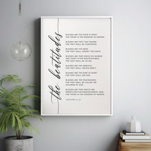 The Beatitudes Matthew 5:3-10 KJV Bible Verse Wall Art | Inspirational Scripture Printable | Uplifting Bible Verse Poster