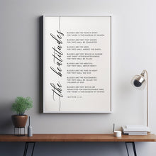 The Beatitudes Matthew 5:3-10 KJV Bible Verse Wall Art | Inspirational Scripture Printable | Uplifting Bible Verse Poster