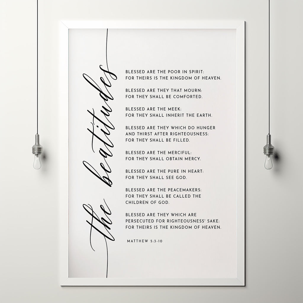 Icon Scripture Beatitudes The Beatitudes Matthew 5:3-10 KJV Bible Verse Wall Art | Inspirational ...
