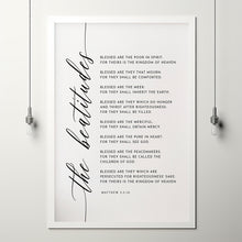 The Beatitudes Matthew 5:3-10 KJV Bible Verse Wall Art | Inspirational Scripture Printable | Uplifting Bible Verse Poster