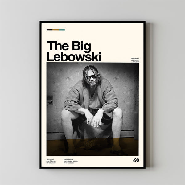 The Big Lebowski Movie Poster, Coen Brothers, Minimalist Art, Midcentury Art, Retro Modern Poster, Vintage Poster, Custom Poster, Dad Gifts