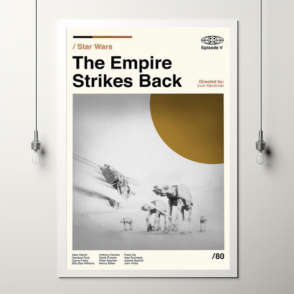 The Empire Strikes Back Poster, Music Poster, Mid Century Art, Minimalist Art, Retro Poster, Vintage Poster, Wall Decor, Living Room Decor 1