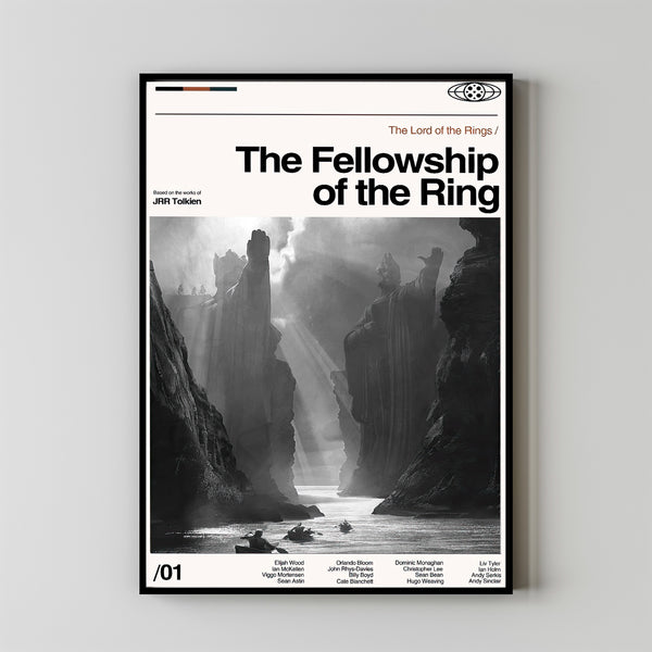 The Fellowship Of The Ring Poster, JRR Tolkien, Vintage Modern, Album Cover Poster, Minimalist Art, High Quality, Wall Art, Modern Vintage