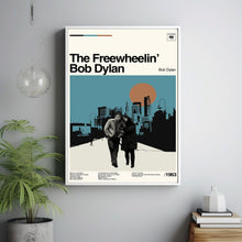 The Freewheelin Poster, Bob Dylan, Vintage Modern, Album Cover Poster, Minimalist Art, High Quality, Wall Art, Modern Vintage