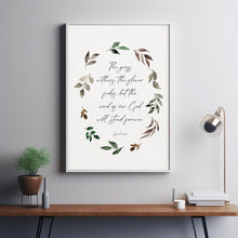 The Grass Withers The Flower Fades Isaiah 408 Autumn Poster Scripture Wall Art, Christian Thanksgiving Bible Verse  Print