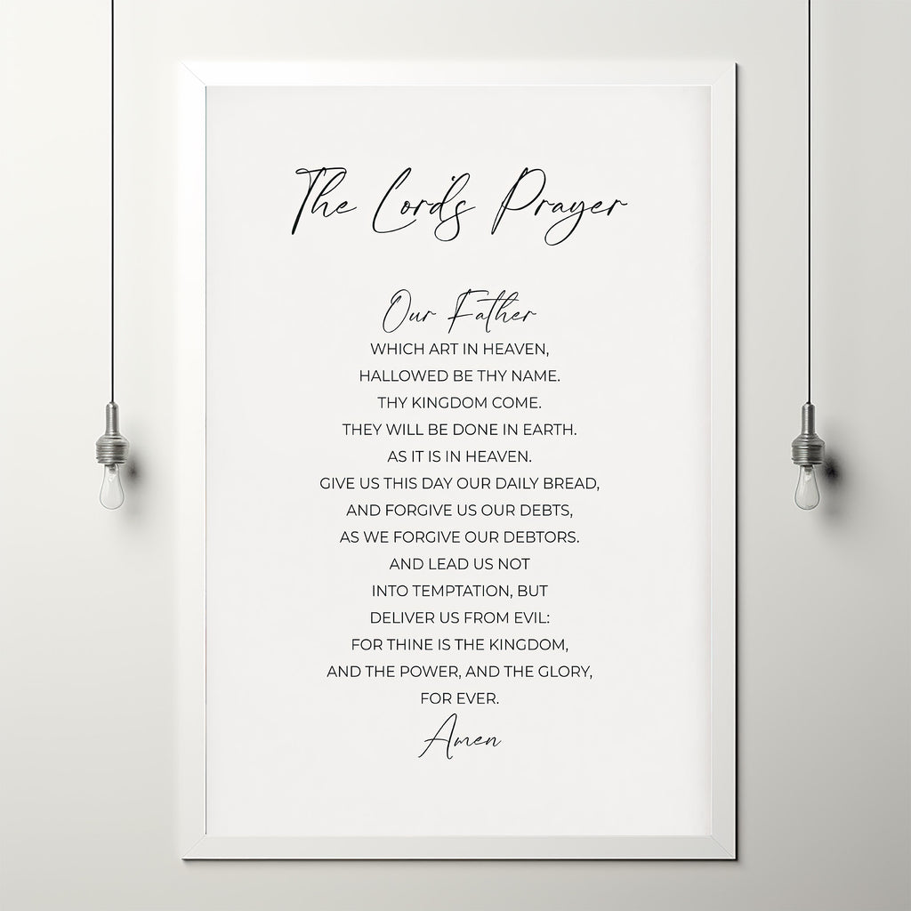 The Lord's Prayer KJV Poster Scripture Wall Art, Minimalist Typography ...