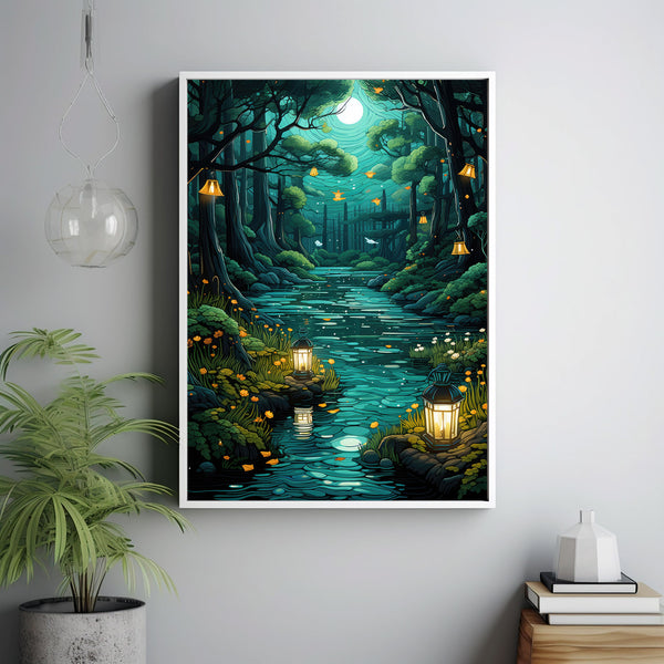 The Mystical Forest Poster - Enchanting Zen and Spiritual Wall Art, Perfect for Office and Guest Room Decor, Tranquil Nature Print
