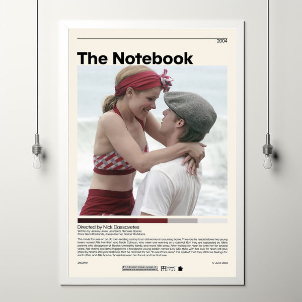 The Notebook Movie Poster  Nick Cassavetes Minimalist Movie Poster, Vintage Retro Art Print, Custom Poster, Wall Art Print, Home Decor