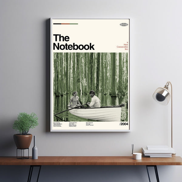 The Notebook Movie Poster, Minimalist Movie Poster, Retro Movie Poster, Vintage inspired, Midcentury Art, Wall Decor, Gifts for him